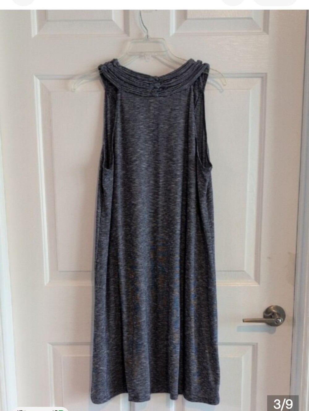 Fall Max Studio Sleeveless Navy Blue Heather V-Neck Knit Dress  Small Autumn - Picture 4 of 9